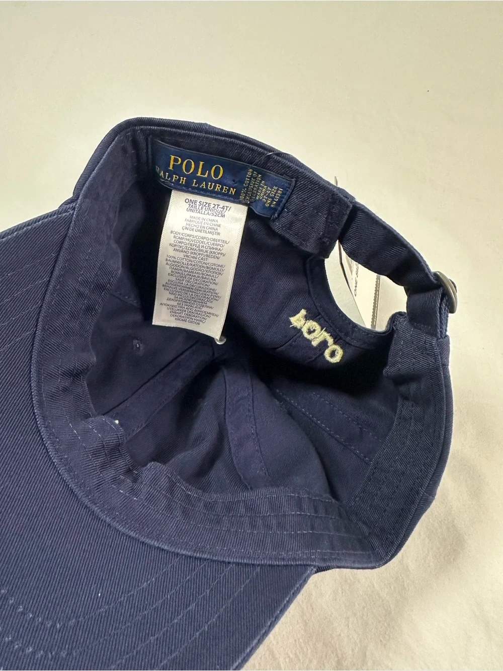 NWT Polo by Ralph Lauren Navy Classic Pony Baseball Cap Boys Sz One Size  2T/4T
